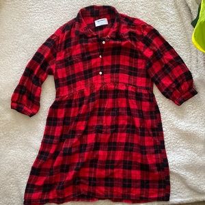 Old navy girl black and red flannel dress size XL 14